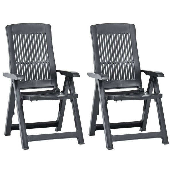 vidaXL Patio Reclining Chairs 2 pcs Plastic Anthracite Black