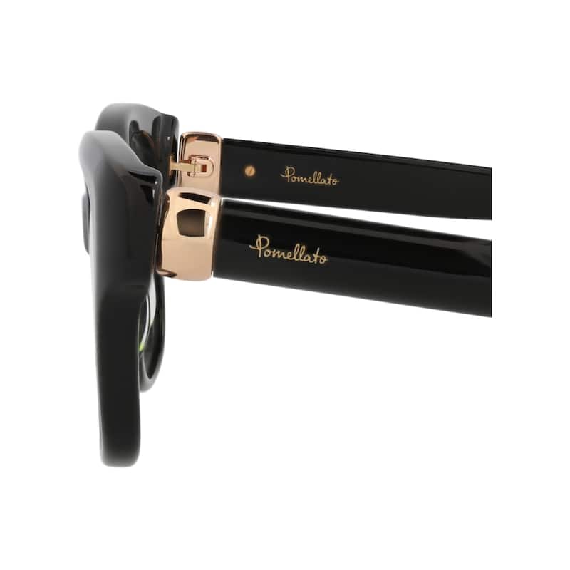 Pomellato Square-Frame Recycled Acetate Optical Frames, Transparent Lens, Shiny Solid Black Frame