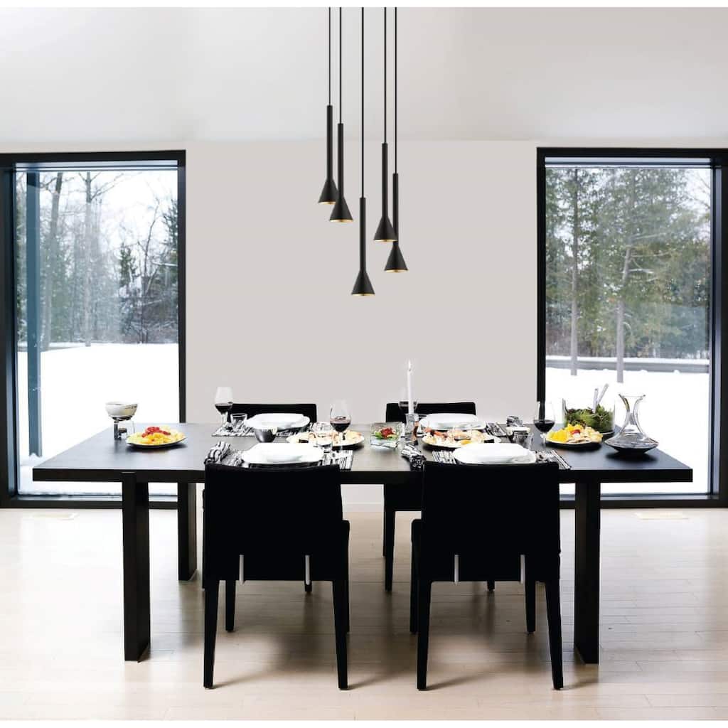 Eglo Cortaderas Circular Staircase Pendant with Matte Black & Gold Finish