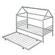 preview thumbnail 2 of 10, Silver Twin Size Metal House Shape Platform Bed With Trundle