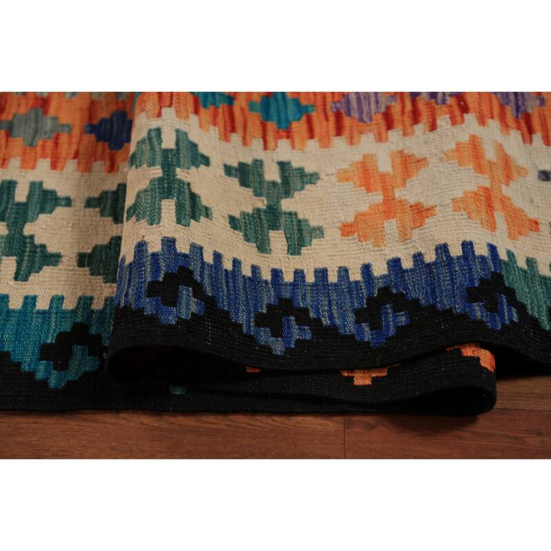 Southwestern Style Kilim Large Rug Flatweave Oriental Wool Carpet - 10'2"x 16'0"