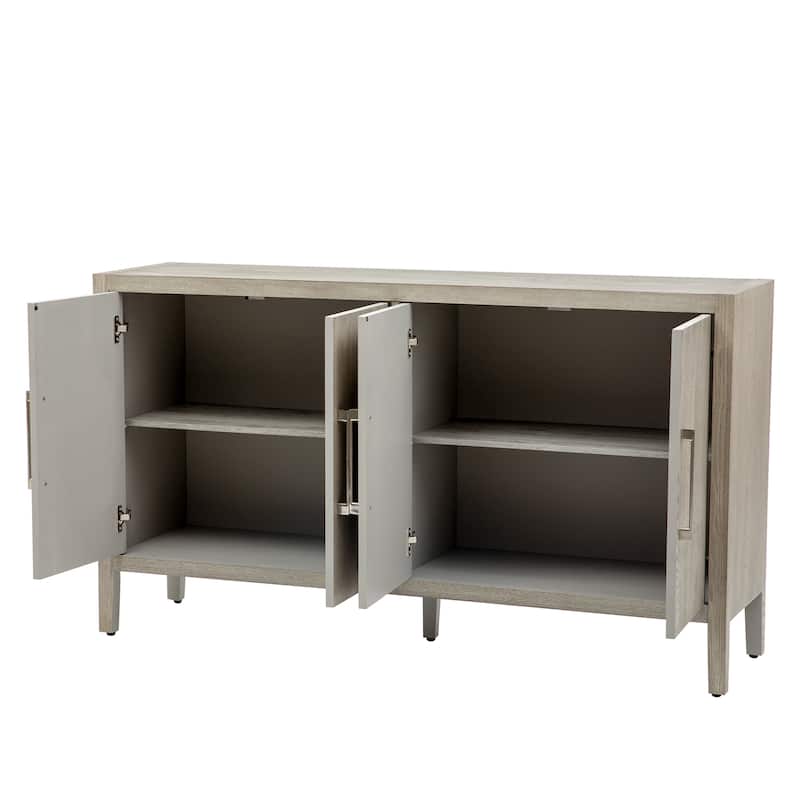 60" Modern 4-Door Sideboard with Solid Wood Legs