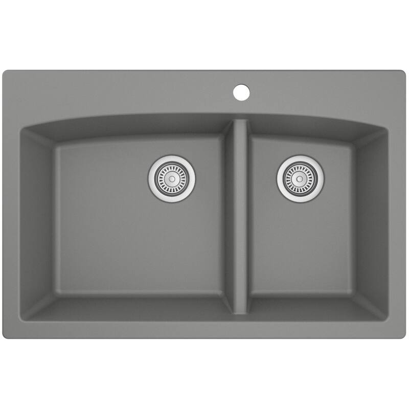Karran USA QT-711-PK1 Quartz QT 33" Drop In Double Basin Quartz