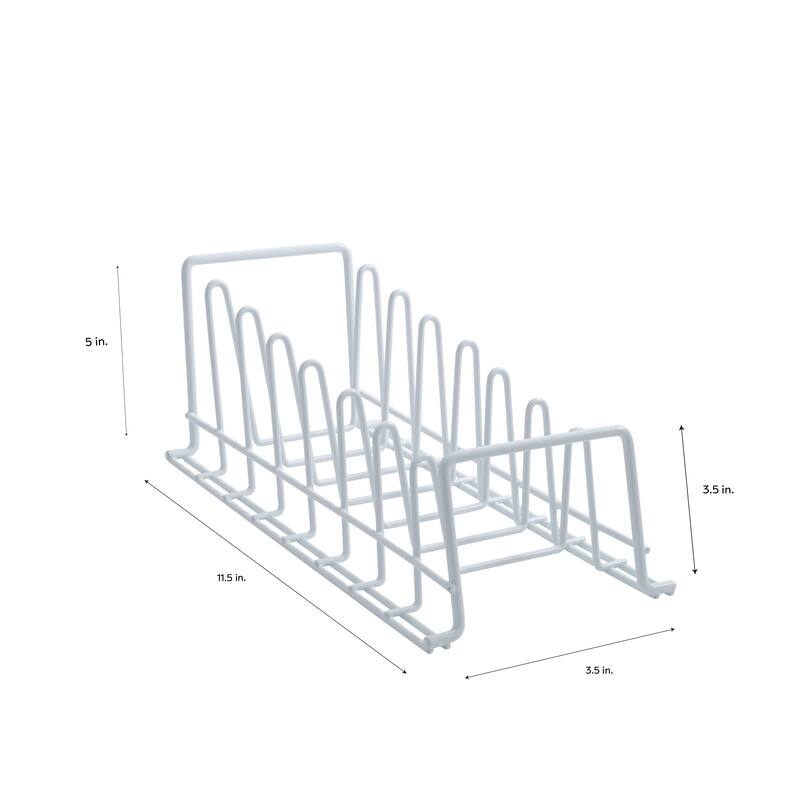 Organize It All Deluxe Lid and plates Organizer in White - 6.00" x 12.25" x 4.75"