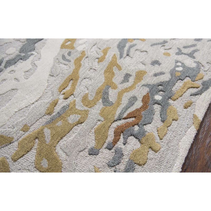 Alora Decor Lapis Brown, Grey, and Cream Hand-tufted Wool Blend Rug