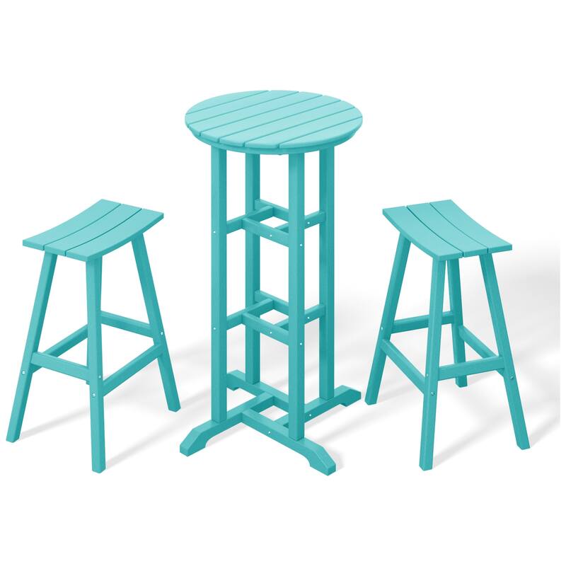Laguna Hdpe All Weather Outdoor Patio Bistro Bar Set (3-Piece Set)