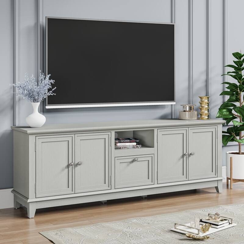 Rustic 72-Inch TV Stand with Adjustable Shelves, Hidden Storage - 72" in Width
