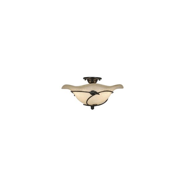 Vaxcel Lighting CF38815 Vine 2-Light Semi-Flush Indoor Ceiling Fixture with Frosted Glass Shade - 15" Wide - oil shale - n/a