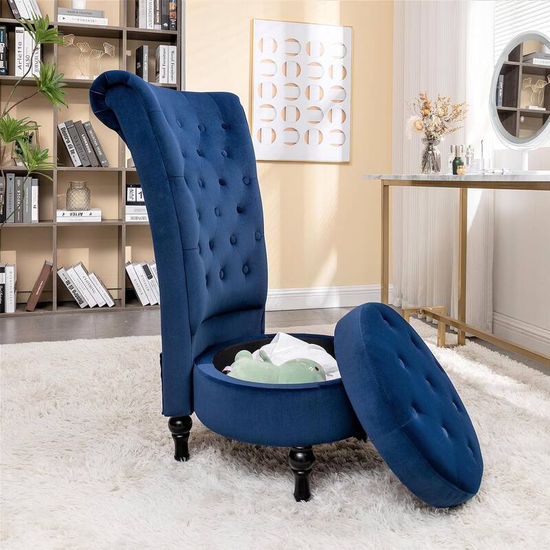 Gosser 20" Wide Velvet High Back Vanity Chair