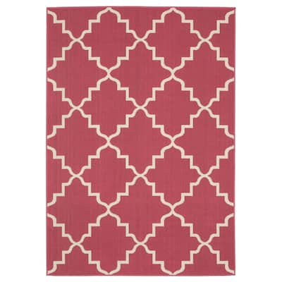 Harlowe Scalloped Lattice Pink/ Ivory Area Rug