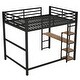 preview thumbnail 7 of 10, Full Size Metal Loft Bed with Built-in Desk and Storage Shelves, BlackShort Title:
