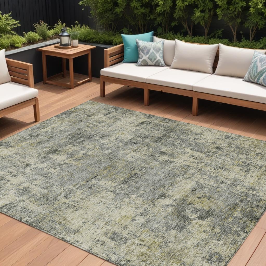 HomeRoots Abstract Transitional Rectangle Outdoor Rug