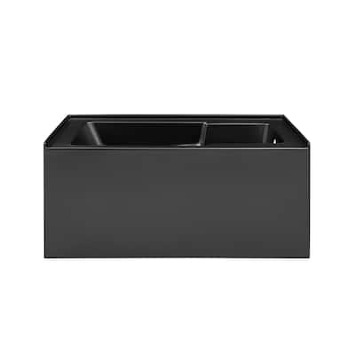 Lausanne 54" X 30" Right-Hand Drain Alcove Bathtub With Apron In Matte Black - 30x54 Right