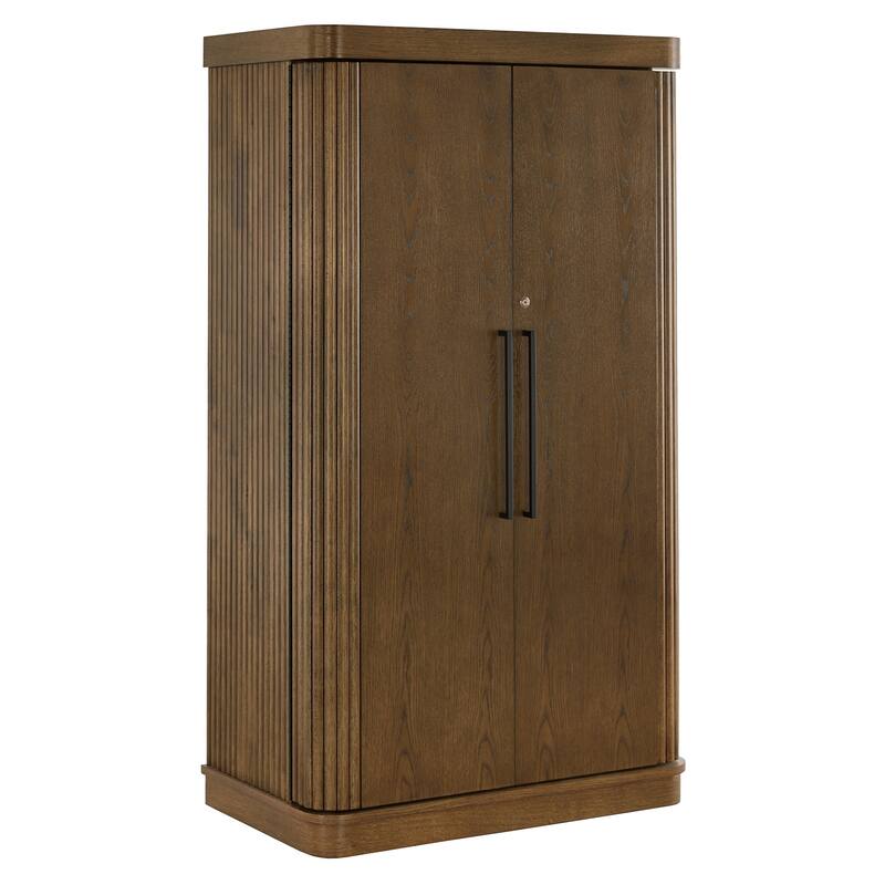 NoMad Bar Wine Storage Cabinet with Keys and LED Lights by iNSPIRE Q Classic - Brown