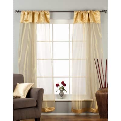 Golden Rod Pocket Sheer Tissue Curtain / Drape / Panel - 84" - Piece