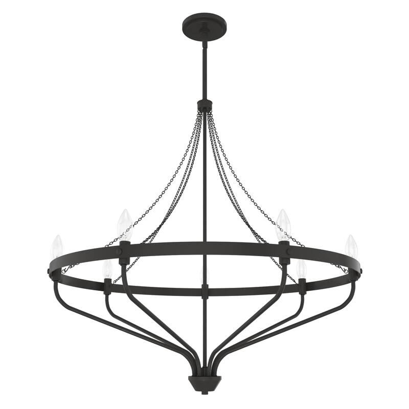 Hunter Merlin Geometric Metal Chandelier - Foyer, Dining Room, Living Room - Industrial, Contemporary