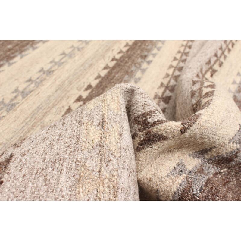 ECARPETGALLERY Flat-Weave Ankara FW Brown Wool Kilim - 5'2 x 8'0