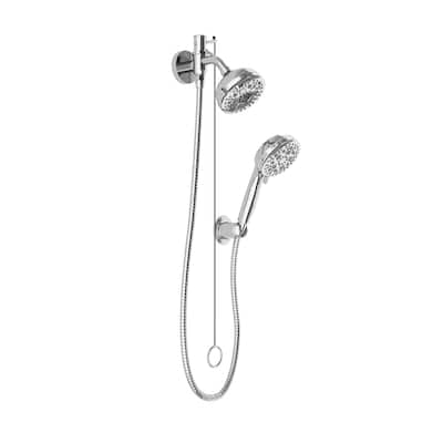 4.5 Inch Wall Mounted Dual Shower Set With 8-Settings Handheld Shower (Valve Not Included)