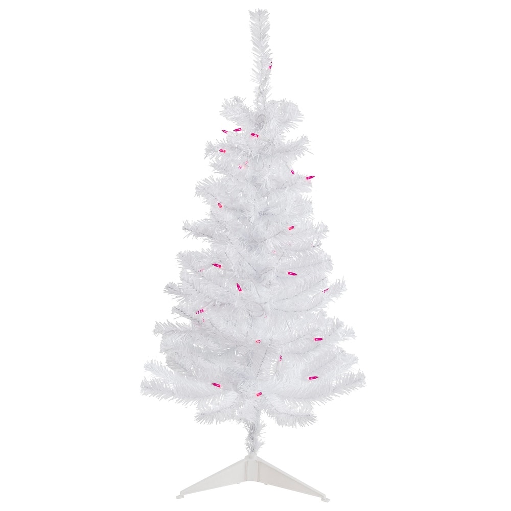 3' Pre-Lit Woodbury White Pine Slim Artificial Christmas Tree