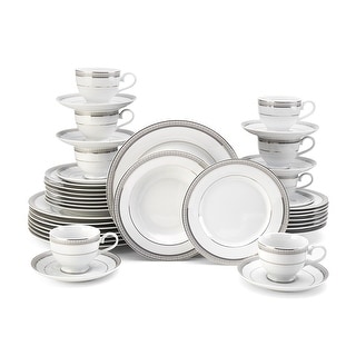 Mikasa Platinum Crown Porcelain Glam 40-Piece Dinnerware Set - On