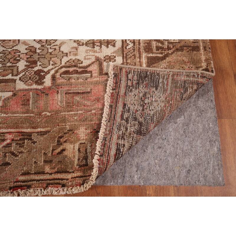 Geometric / Medallion Heriz Persian Vintage Rug Handmade Wool Carpet - 7'2"x 10'8"