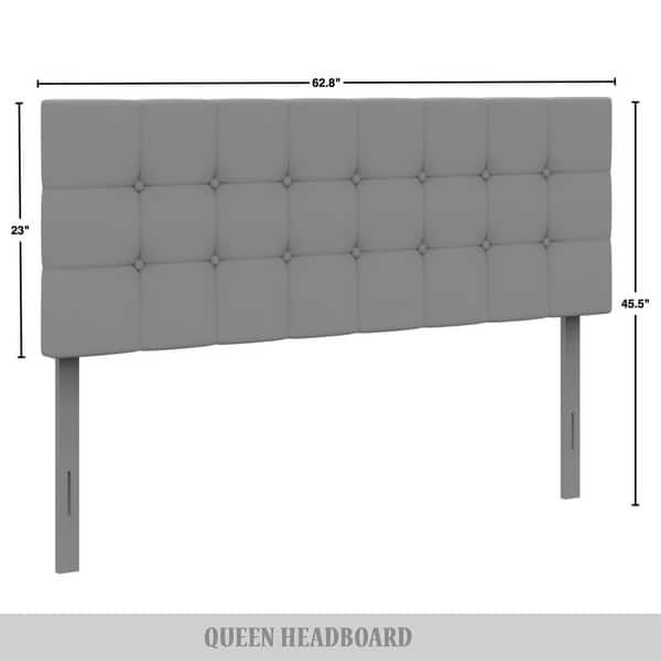 dimension image slide 0 of 3, CraftPorch Classic Button-Tufted Rectangle Upholstered Headboard