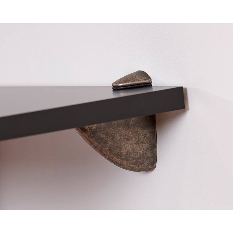 Wallscapes Gallery 8x32 Black Shelf Kit with Pewter Pelican Brackets