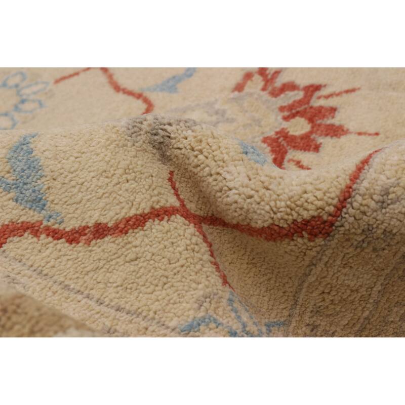 ECARPETGALLERY Hand-knotted Peshawar Oushak Ivory Wool Rug - 9'2 x 12'1