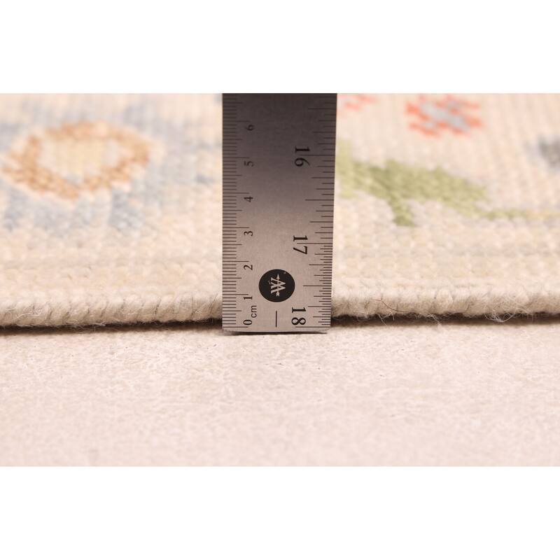 ECARPETGALLERY Hand-knotted Modern Oushak Ivory Wool Rug - 2'6 x 8'0