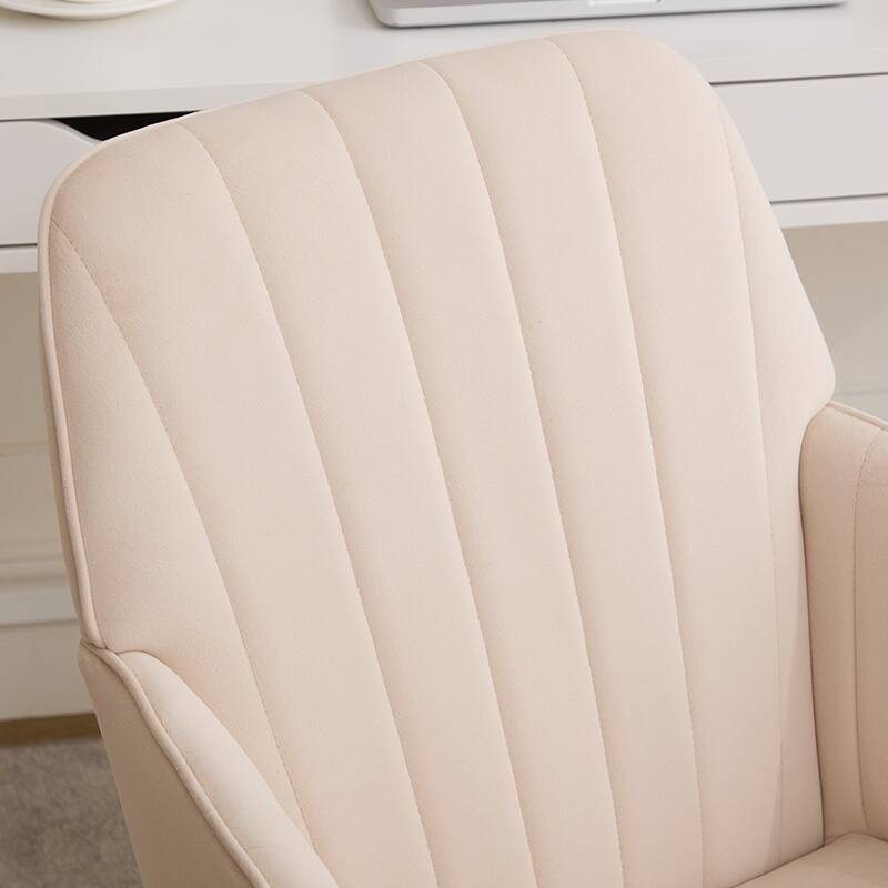 Ergonomic Adjustable Office Chair with Golden Base, Velvet Cushion, Backrest Support, Comfortable for Long Sitting