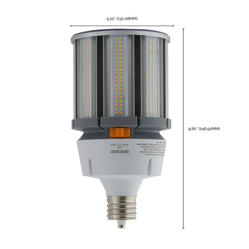 80 Watt LED HID Replacement CCT Selectable Mogul extended base 100-277 Volt - Clear