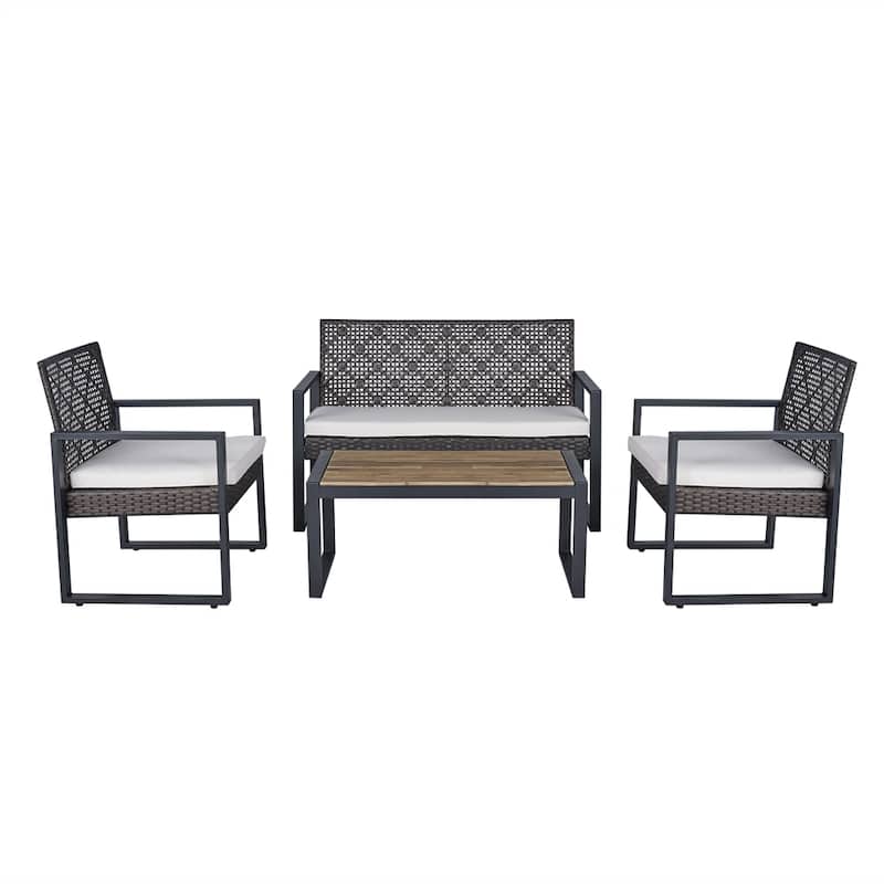 4-Piece Patio Furniture Set,Outdoor Porch Garden Backyard Furniture