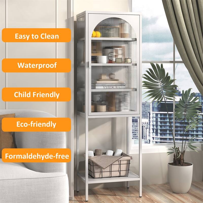 Display Storage Cabinet,5-Tier Cube Bookshelf Storage Cabinet
