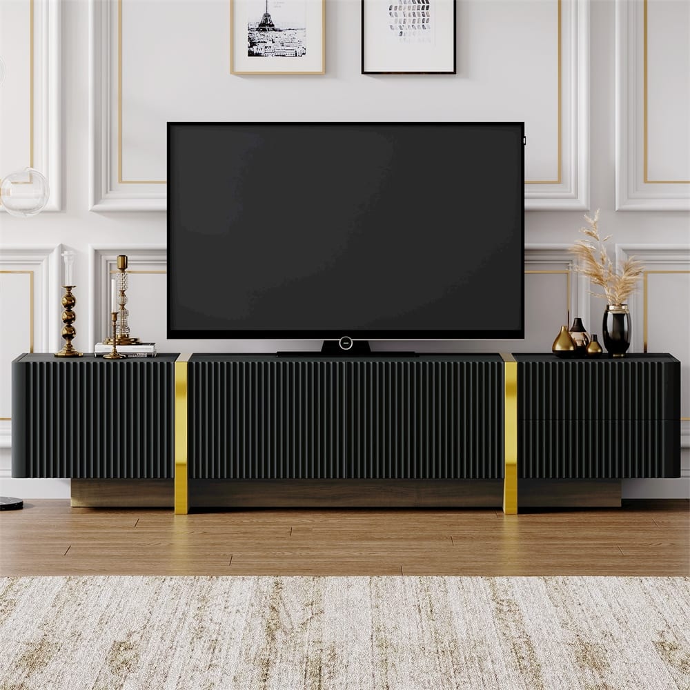 TV Stand,Modern Entertainment Center with Storage Cabinets
