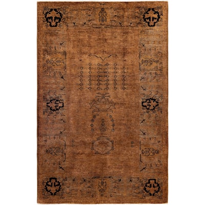 Overdyed One-of-a-Kind Hand-Knotted Area Rug - Brown - 5' 2" x 7' 10"