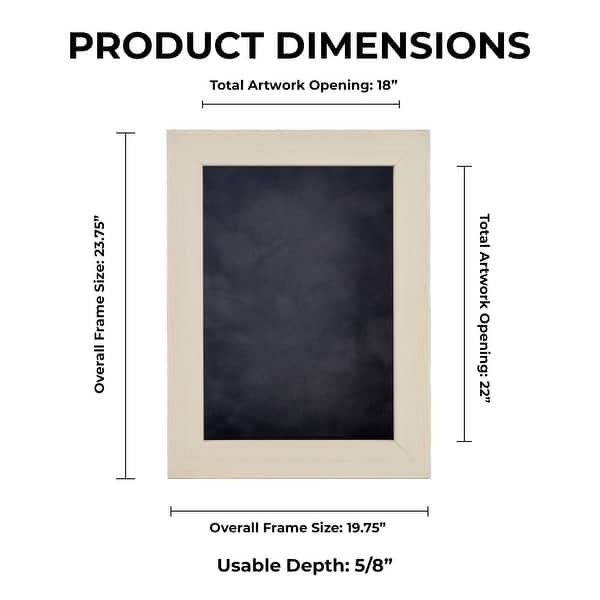 18x22 Shadow Box Frame White Washed Wood | 3/4