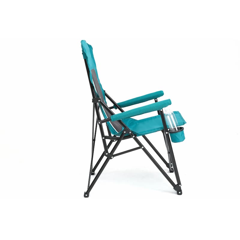 Portable Folding Lounge Chair with Cup Holder - Breathable & Durable