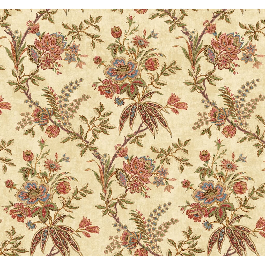Seabrook Designs Granville Floral Trail Unpasted Wallpaper