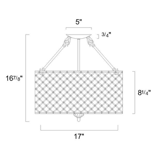 Chrome 4-Light Beaded Drum Crystal Semi Flush Mount