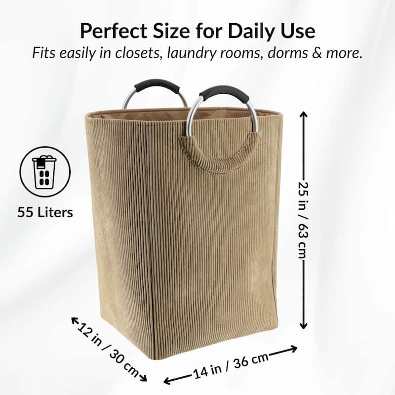 Corduroy Laundry Basket 55L - 14 L x 12 W x 25 H