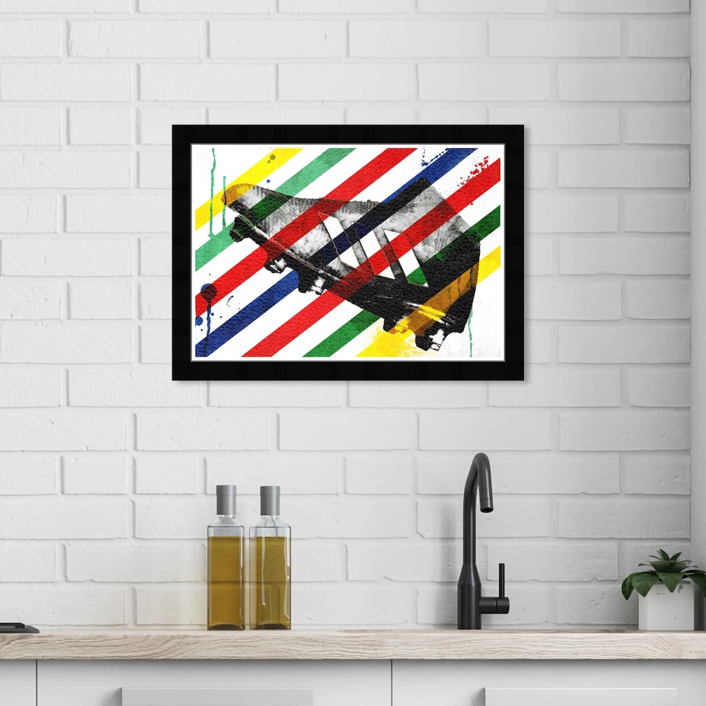 Wynwood Studio Prints Sports and Teams Soccer Cleats Boldness White and Modern & Contemporary Wall Art Canvas Print