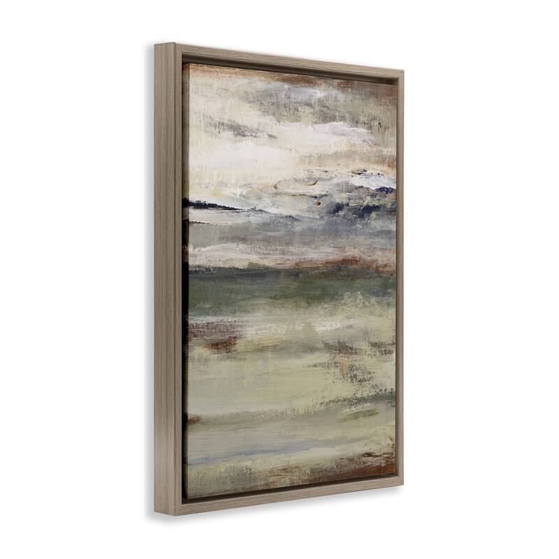 Stupell Earthy Abstract Layers Framed Floater Canvas Wall Art Design By Lanie Loreth