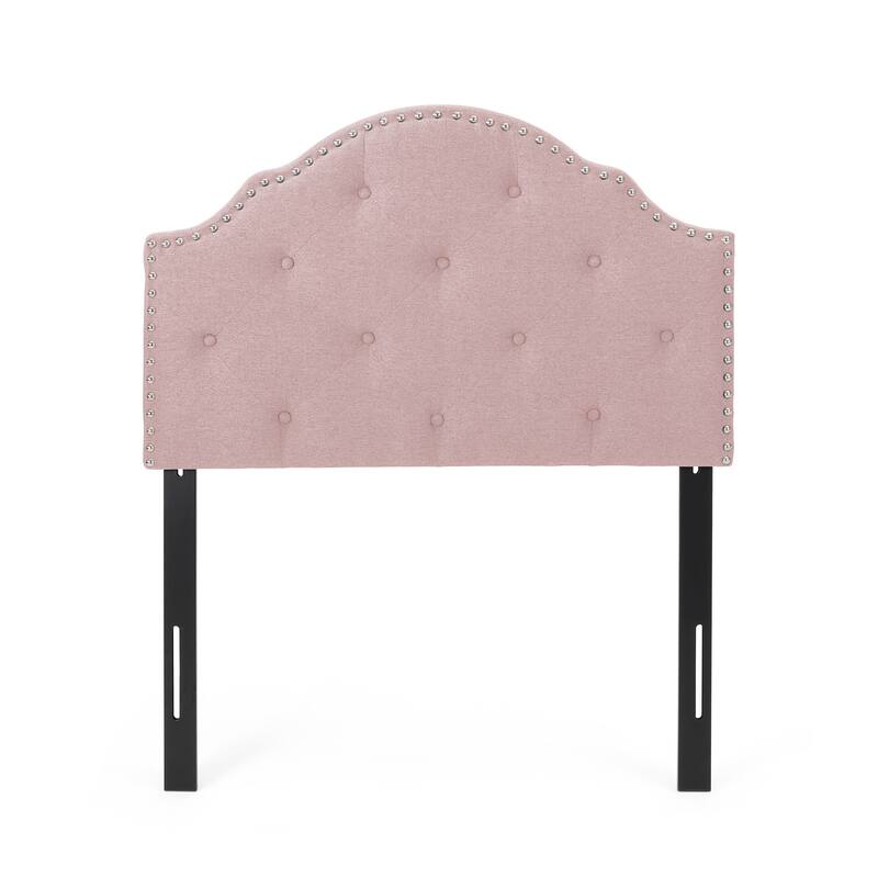 Modern Button Tufted Twin Size Upholstered Headboard with Nailhead Trim and Adjustable Height