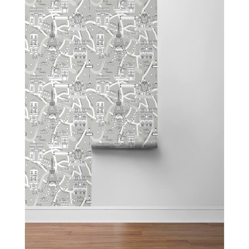 NextWall Paris Scene Peel and Stick Wallpaper