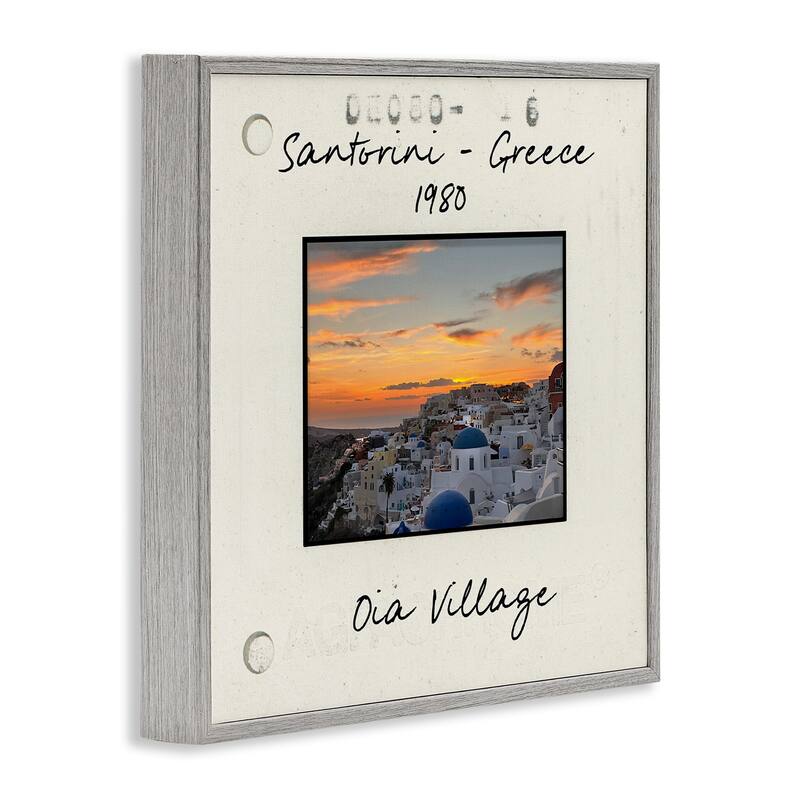 Stupell Greece Travel City View Framed Giclee Art Design By Val Rhodes