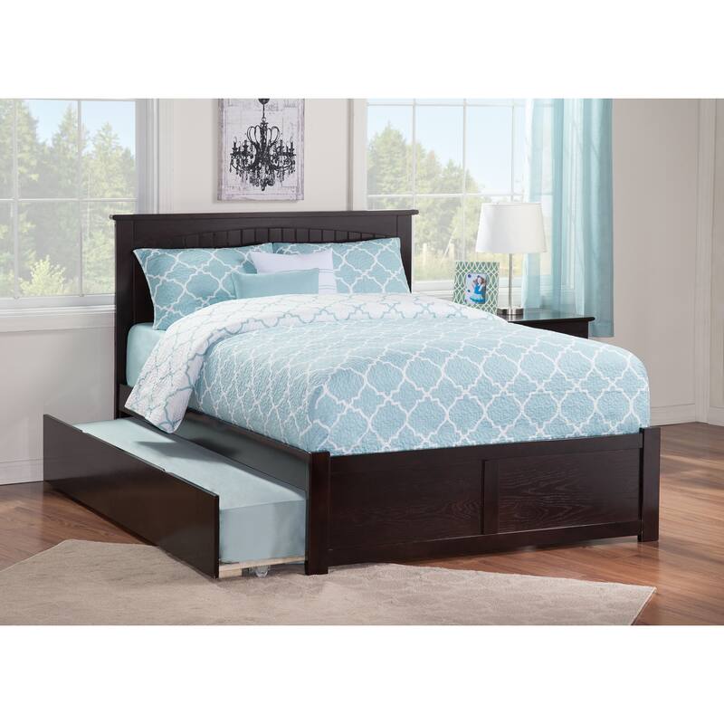 AFI Nantucket Solid Wood King Platform Bed with Footboard and Twin XL Trundle - Espresso