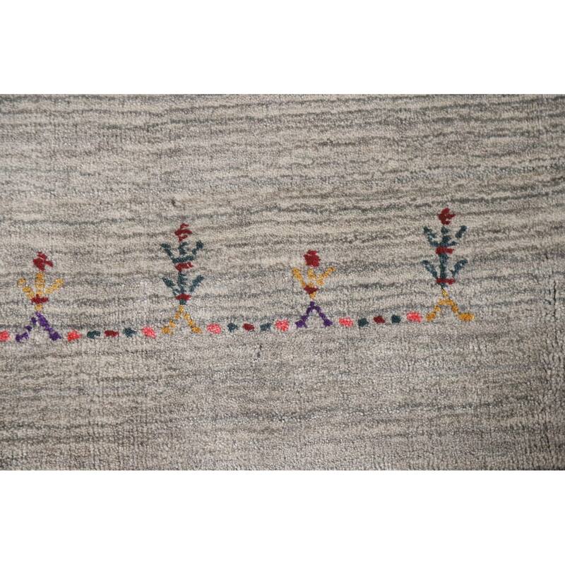 Gabbeh Indian Area Rug Hand-Knotted Oriental Wool Carpet - 8'0"x 9'7"