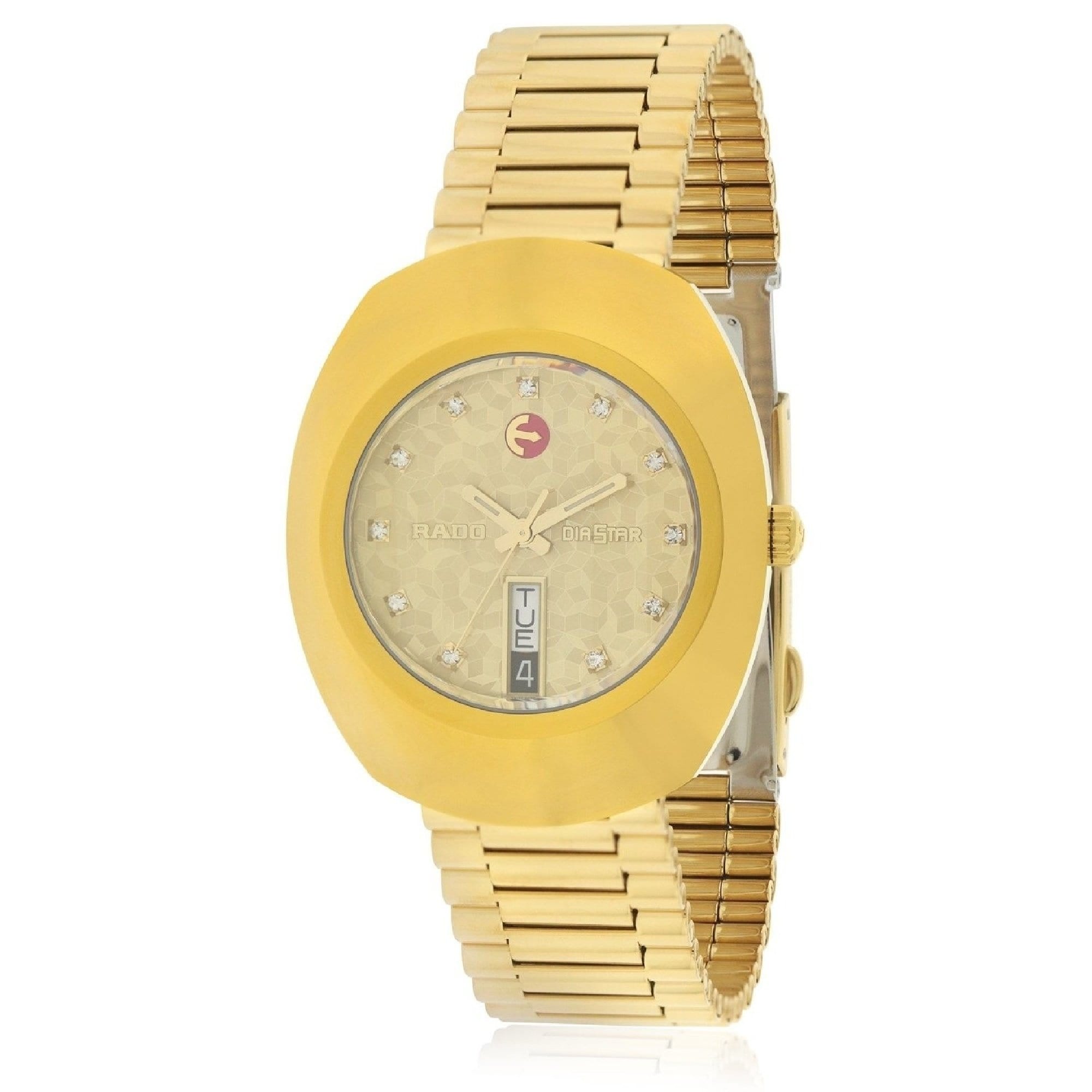 Shop Rado Women S R12413643 Original L Diamond Automatic Gold Tone Stainless Steel Watch Overstock 31476732