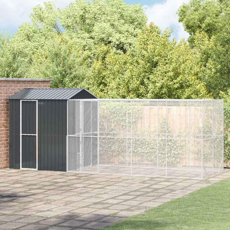 vidaXL Bird Cage Anthracite Galvanized steel - 621 x 208 x 247 cm