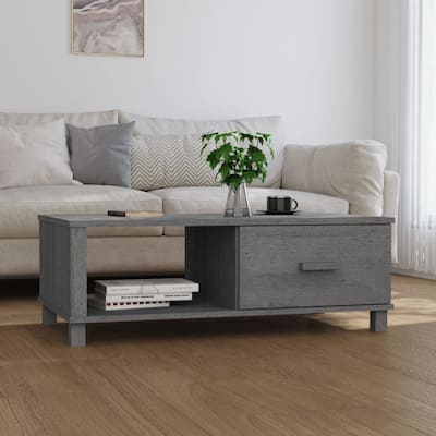 vidaXL Coffee Table End Table Living Room Side Table HAMAR Solid Wood Pine - 39.4" x 21.7" x 13.8"